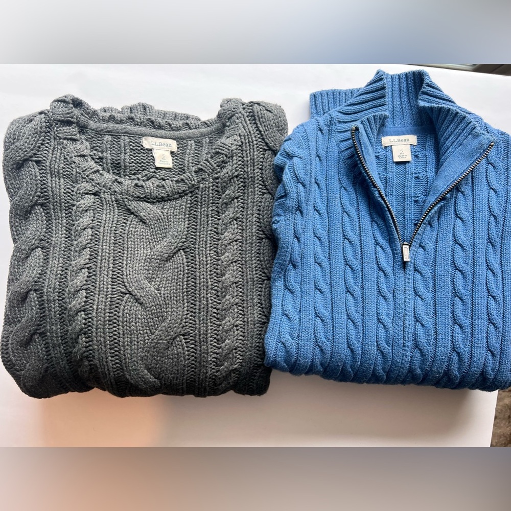 Pair of Cable Knit L.L Bean Sweaters size Small Womens